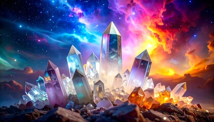 Cosmic Crystal Cluster in Nebula Galaxy.