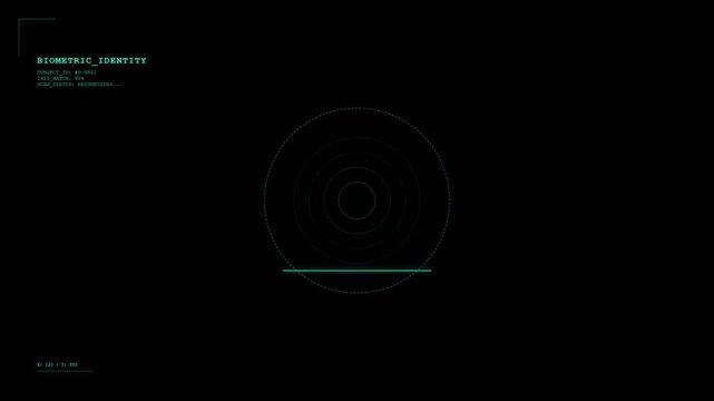 Biometric Retinal Eye Scan HUD Advanced Futuristic Identity Recognition Loop