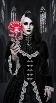 pink elegant dress plus size Gothic Victorian Dress