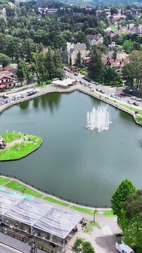 Joaquina Rita Bier Lake At Gramado In Rio Grande Do Sul Brazil. State Park Landscape. Tourism Travel. Nature Park. Joaquina Rita Bier Lake At Gramado In Rio Grande Do Sul Brazil. Botanical Scenery.