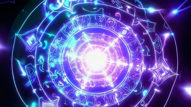 Summoning Magic Circle with Expanding Geometric Runes