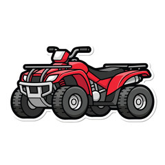 Naklejka premium Red Quad Bike Vehicle Illustration.