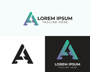 Creative Letter A Logo with Gradient Color Modern Abstract Symbol