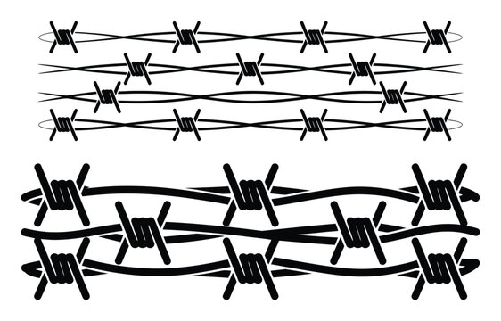 Black and White Barbed Wire Patterns: A Vector Illustration
