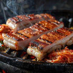 サムギョプサルとキムチ