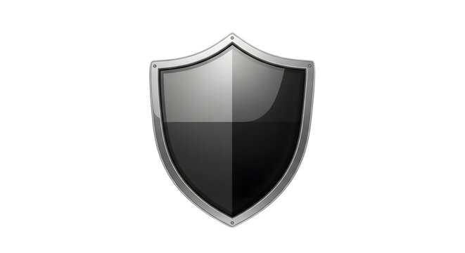 Grey shield icon isolated on transparent background