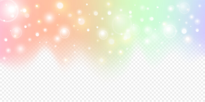 Soft pastel abstract background with glowing bokeh lights and smooth color gradient. Elegant airy vector backdrop for holidays, celebrations, banners, overlays and modern design projects.