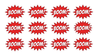 Boom speech bubble vector comic book cloud explosion blast cloud template for talk design © GoDesigner