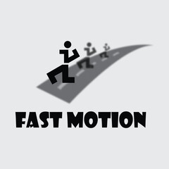 Running icon showing speed.
Fast motion concept.
Symbol of progress.
Dynamic movement.
Business growth idea.
Modern minimal design.
Forward direction visual.