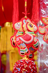 Traditional Chinese decoration sachets for lunar New Year in Jiangmen, Guangdong, China.