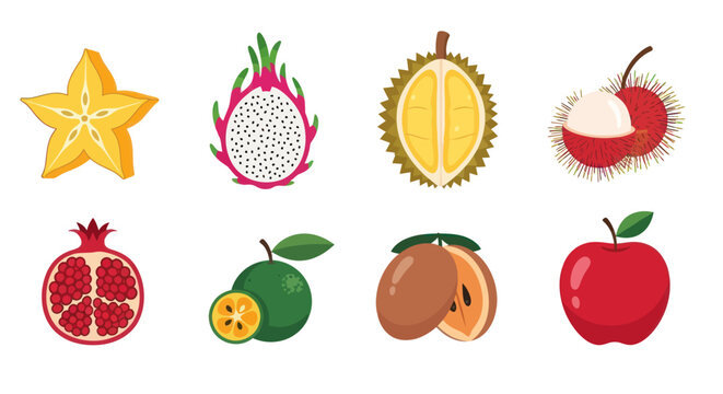 Assortment of exotic tropical fruits