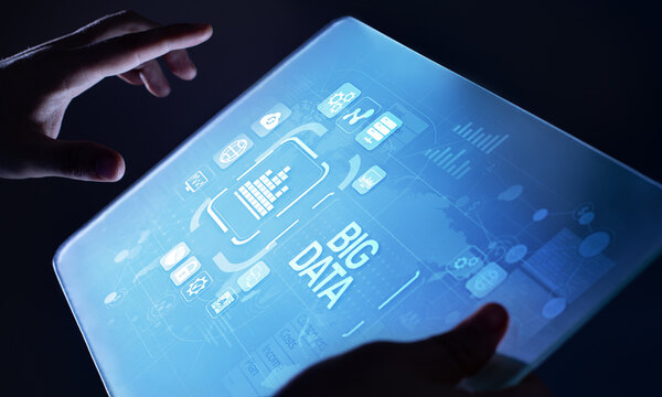 Big data analytics platform, business intelligence and modern technology concept on vitual screen.