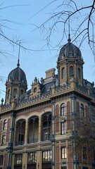 Obraz premium Old historic station facade details