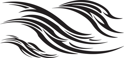 Fototapeta premium Abstract Black Tribal Tattoo Design on White Background Illustration
