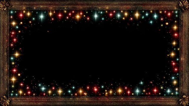 Festive background with colorful lights in a four-panel design for holiday or celebration events in high resolution