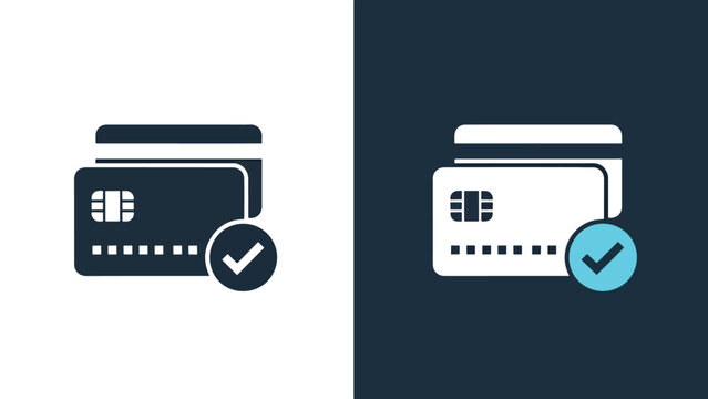 Credit card payment icons - Line and glyph solid icon and logo template - Vector icon symbol for website - Icon vector - Blue icon vector. Clipart. Icon