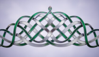 Emerald and Platinum Intertwined Luxury Strands