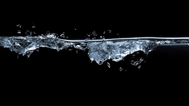 Dynamic Splash of Water Against a Dark Background Showcasing the Beauty and Fluidity of Water Droplets in Motion for Creative Projects