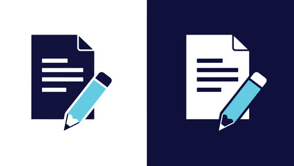 Editing document icons - Line and glyph solid icon and logo template - Vector icon symbol for website - Icon vector - Blue icon vector. Clipart. Icon