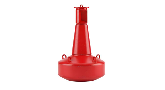 Red Navigation Buoy Isolated on Black Background