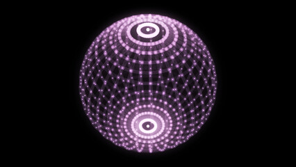 Futuristic sphere of particles and lines. Network connection big data. Abstract technology background. 3d rendering.