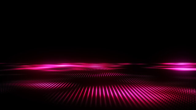 Abstract digital flow particles. Cyber network connection background. Big data visualization. Technology backdrop. 3d rendering.