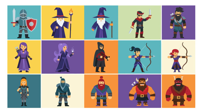 Fantasy Characters in Various Roles and Costumes.