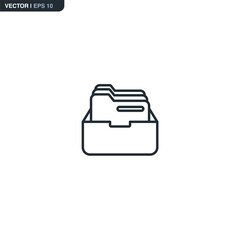 Archive storage, linear style sign for mobile concept and web design