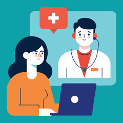 doctor with stethoscope and medical icons