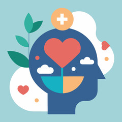 vector illustration of a man with heart