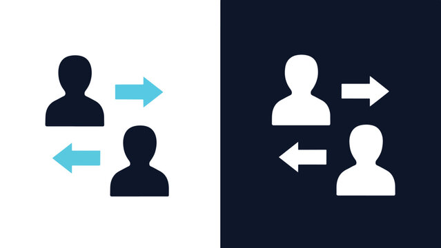 Interaction icons set - Line and glyph solid icon and logo template - Vector icon symbol for website - Icon vector - Blue icon vector. Clipart. Icon