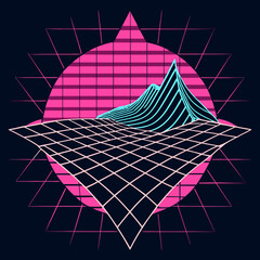 Distorted grid shapes isolated. Retrofuturistic warped mesh grid. Curved mesh abstract elements. Retro punk design element. Vector curve surface background. © Designer As HasiB