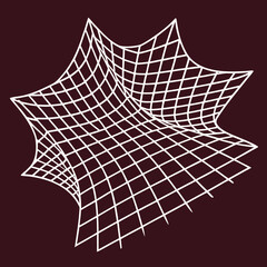 Distorted grid shapes isolated. Retrofuturistic warped mesh grid. Curved mesh abstract elements. Retro punk design element. Vector curve surface background. © Designer As HasiB