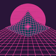 Distorted grid shapes isolated. Retrofuturistic warped mesh grid. Curved mesh abstract elements. Retro punk design element. Vector curve surface background. © Designer As HasiB