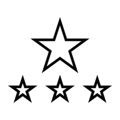 Obraz premium A set of four black stars on a white background for rating or symbol use