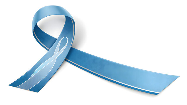 Blue awareness ribbon symbolizing support and cause recognition