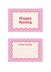 春のポストカード　「Happy Spring」さくら