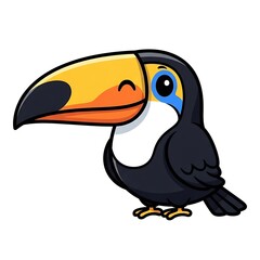 Obraz premium Colorful Cartoon Toucan Bird Illustration.