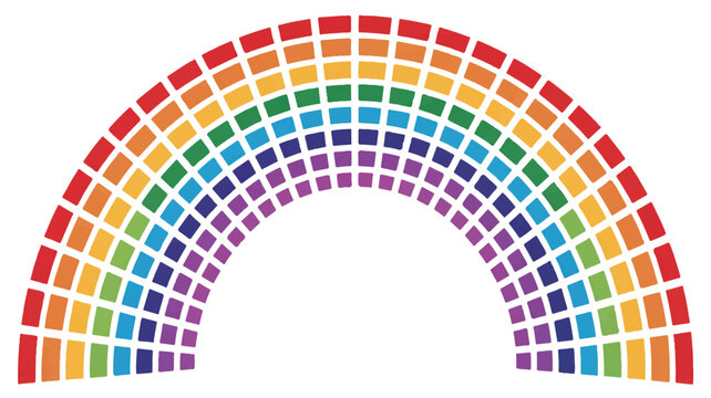 A digital illustration of a perfect rainbow arch composed of rectangular bars arranged in a spiral pattern (2)_traced