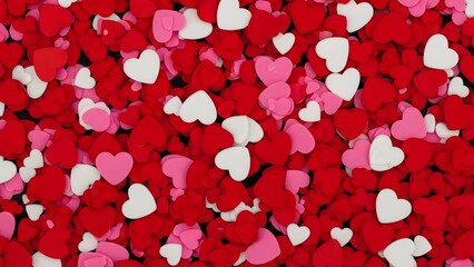 Valentine's day hearts background with red and pink colors