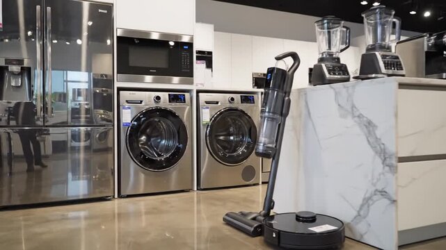 Modern stainless steel kitchen appliances displayed for home improvement