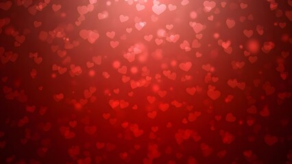 Valentine's day red heart background with sparkling lights