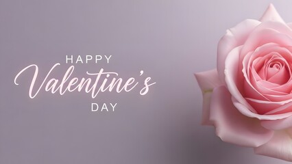 Happy valentine's day wishes with beautiful pink rose