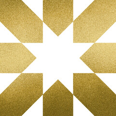 Fototapeta premium Large gold geometric star symbol with a transparent background