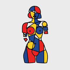Abstract Cubist Female Torso Sculpture.