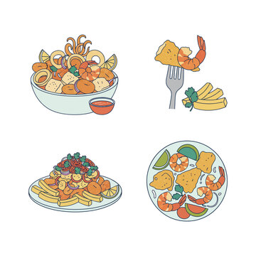 Traditional Peruvian Jalea Mixta Fried Seafood Platter