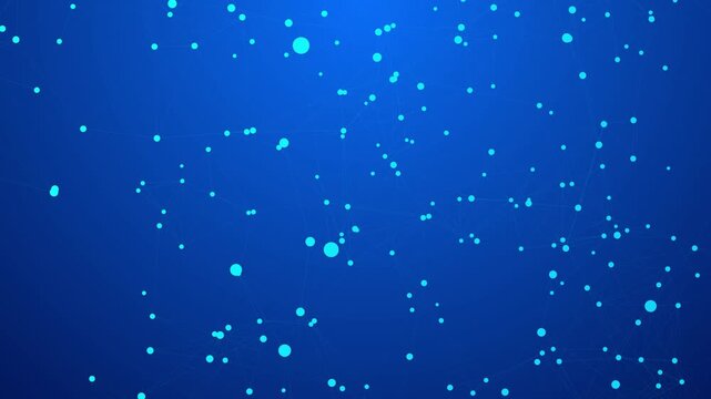 4K network technology background with abstract plexus structure, featuring connected nodes and lines, representing data connections, digital communication.