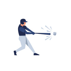 Obraz premium Baseball player swinging bat hitting ball, dynamic action motion