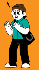 cool boy design character beanie