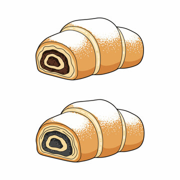 Traditional Polish Rogal Cake Dessert
